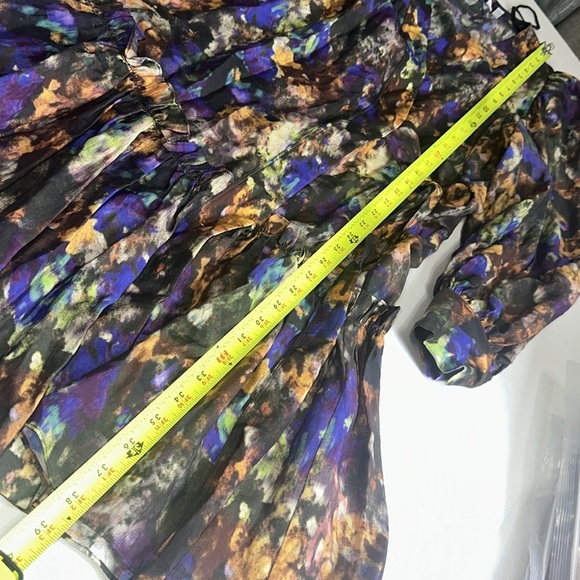 & Other Stories Watercolor Ruffle Midi Wrap Dress Womens Size 4 Boho - Picture 15 of 16